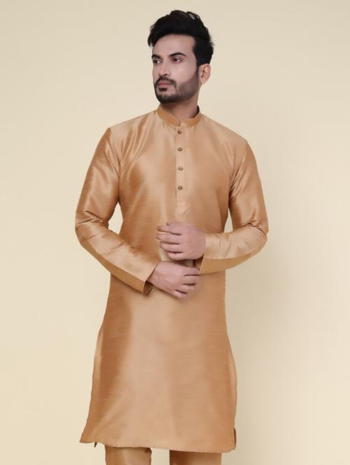 men solid mandarin neck long kurta - 22227730 - Very Small Image - 1