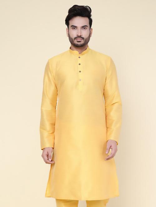 men solid mandarin neck long kurta - 22227732 - Very Small Image - 1