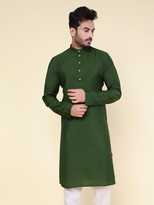 men solid mandarin neck long kurta - 22227741 - Very Small Image - 1