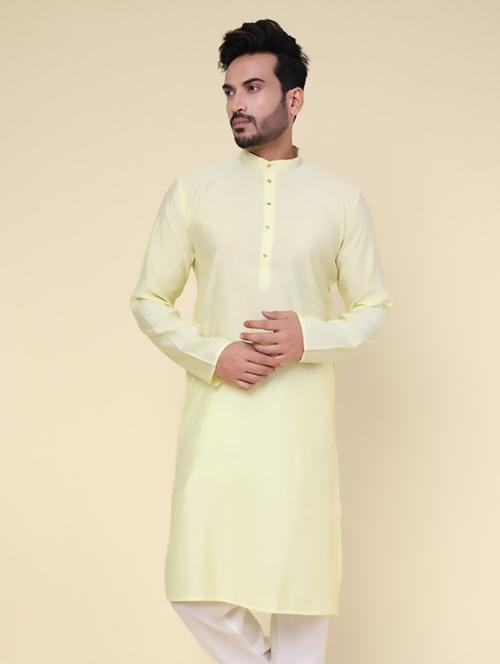 men solid mandarin neck long kurta - 22227743 - Very Small Image - 1