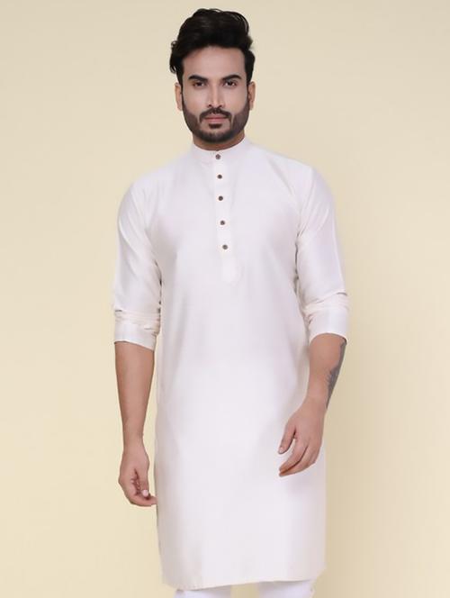 men solid mandarin neck long kurta - 22227758 - Very Small Image - 1