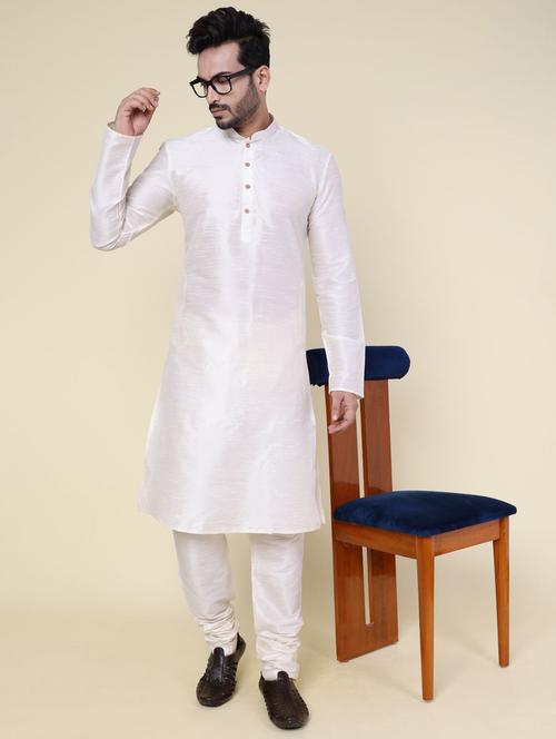 men solid long sleeve kurta churidar ethnic wear set - 22228047 - Very Small Image - 1