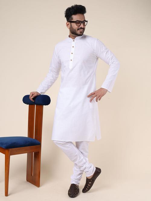 men solid long sleeve kurta churidar ethnic wear set - 22228051 - Very Small Image - 1