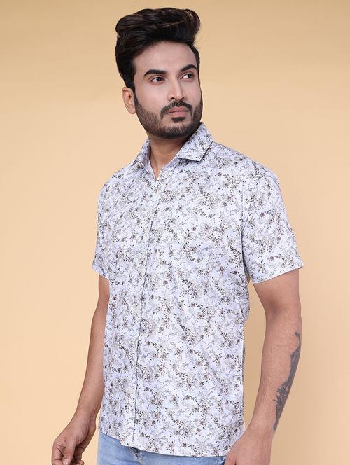 men floral short sleeve regular fit casual shirt - 22228121 - Very Small Image - 1