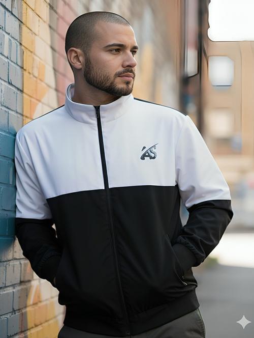 men color block long sleeve lightweight bomber jacket - 22228131 - Very Small Image - 1