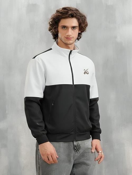 men color block long sleeve lightweight bomber jacket - 22228132 - Very Small Image - 1