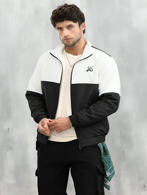 men color block long sleeve lightweight bomber jacket - 22228134 - Very Small Image - 1