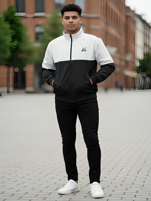 men color block long sleeve lightweight bomber jacket - 22228137 - Very Small Image - 1