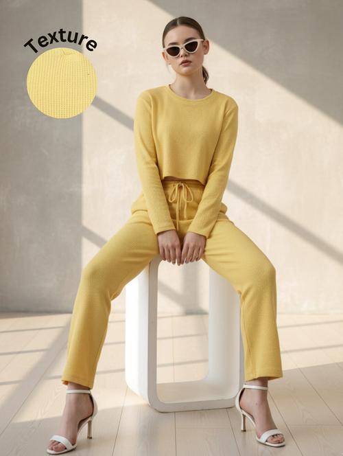 women solid top and trouser co-ord set - 22228183 - Very Small Image - 1