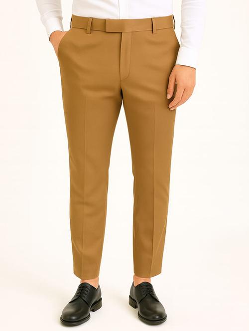 men solid mid rise flat front formal trouser - 22228288 - Very Small Image - 1