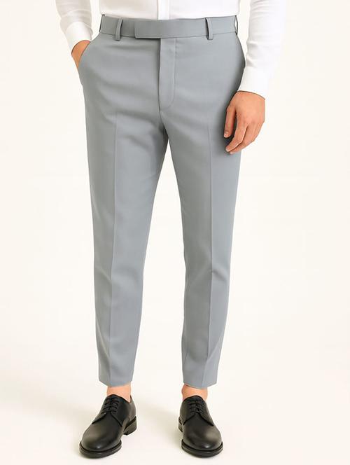 men solid mid rise flat front formal trouser - 22228289 - Very Small Image - 1