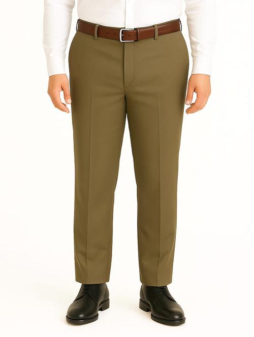 men solid mid rise flat front formal trouser - 22228298 - Very Small Image - 1