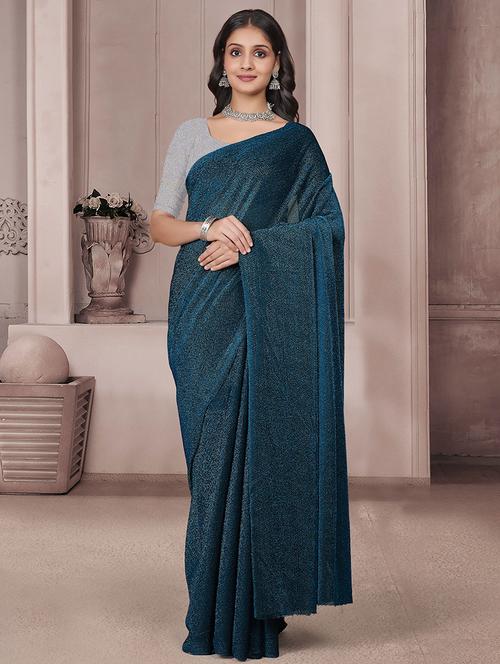 women solid plain saree with blouse - 22228432 - Very Small Image - 1