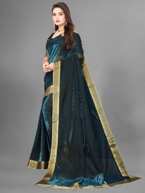 women solid with bordered saree with blouse - 22228546 - Very Small Image - 1