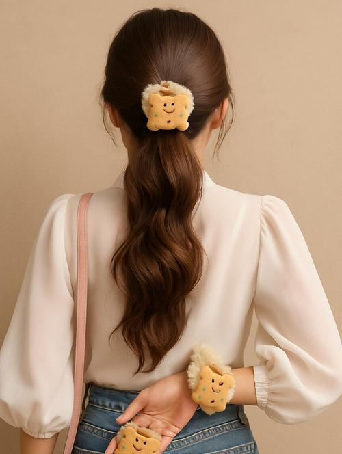 women solid fabric scrunchie - 22228717 - Very Small Image - 1