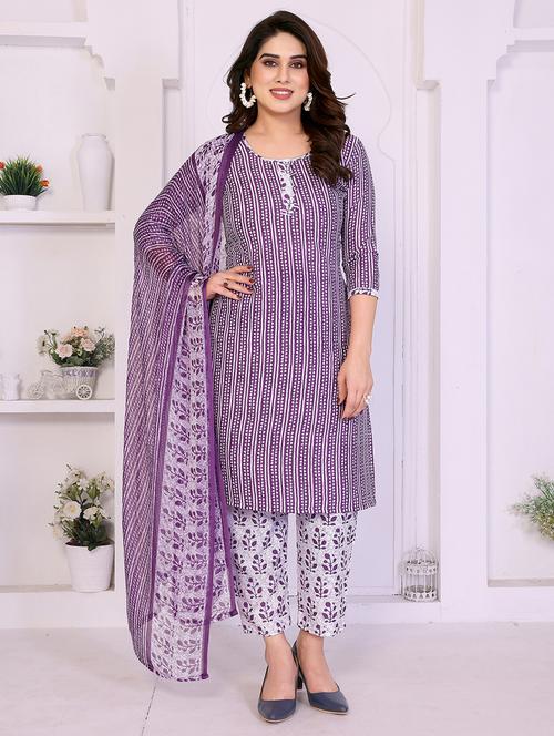 women printed unstitched suit set - 22229902 - Very Small Image - 1