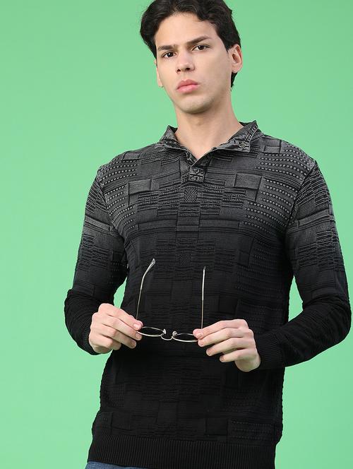 men tie & dye long sleeve regular fit pullover  - 22230005 - Very Small Image - 1