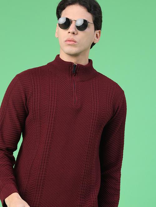 men self design long sleeve regular fit pullover  - 22230021 - Very Small Image - 1