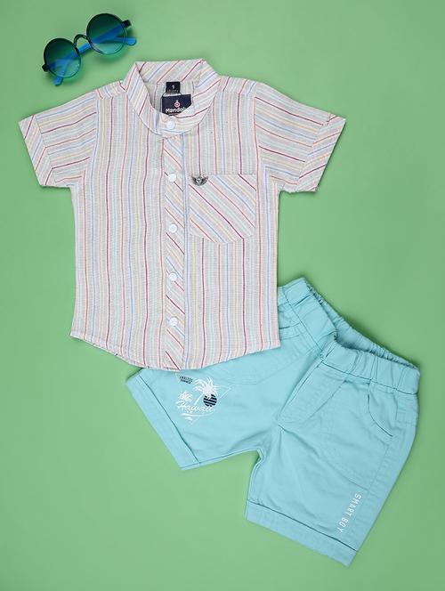 kids printed shirt and short set - 22230201 - Very Small Image - 1