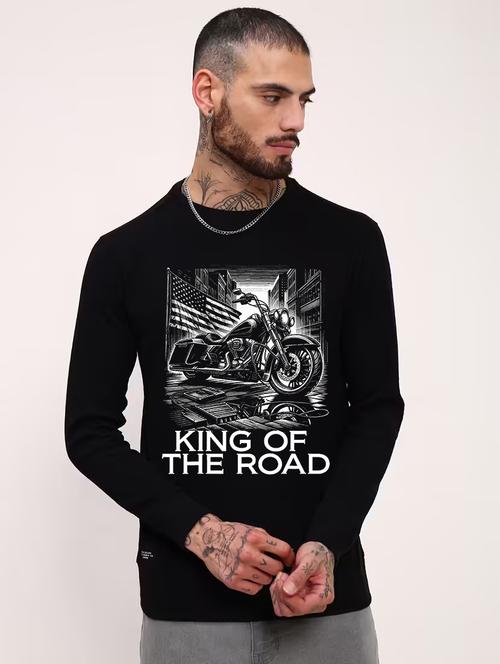 men front print long sleeve regular fit sweatshirt - 22231589 - Very Small Image - 1