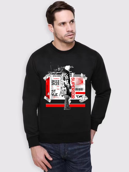 men front print long sleeve regular fit sweatshirt - 22231590 - Very Small Image - 1