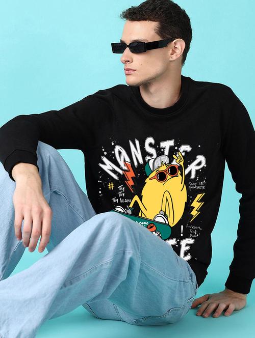 men front print long sleeve regular fit sweatshirt - 22231598 - Very Small Image - 1