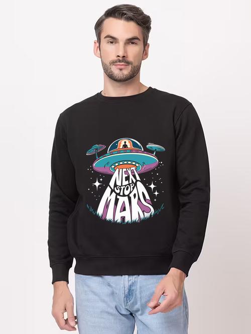 men front print long sleeve regular fit sweatshirt - 22231612 - Very Small Image - 1