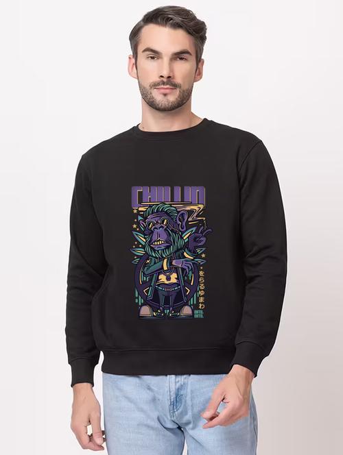 men front print long sleeve regular fit sweatshirt - 22231615 - Very Small Image - 1