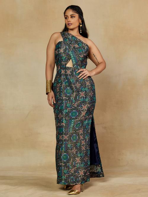 Women Prinred Single Shoulder Straight Dress - 22238764 - Very Small Image - 1