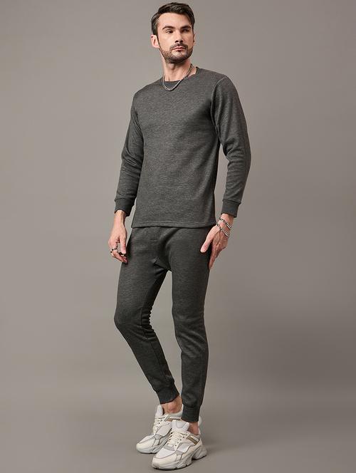 men solid full sleeve full length thermal set - 22239127 - Very Small Image - 1