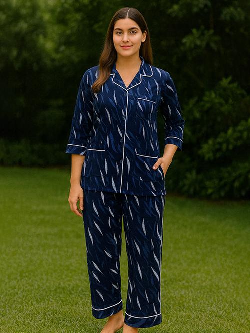 women printed nightwear pyjama set - 22239344 - Very Small Image - 1