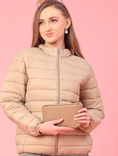 women solid long sleeve puffer jacket - 22240186 - Very Small Image - 1