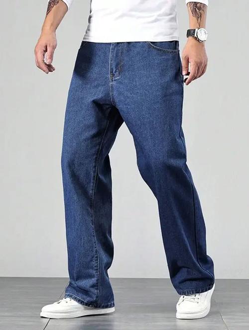 men plain mid rise baggy jeans - 22241101 - Very Small Image - 1