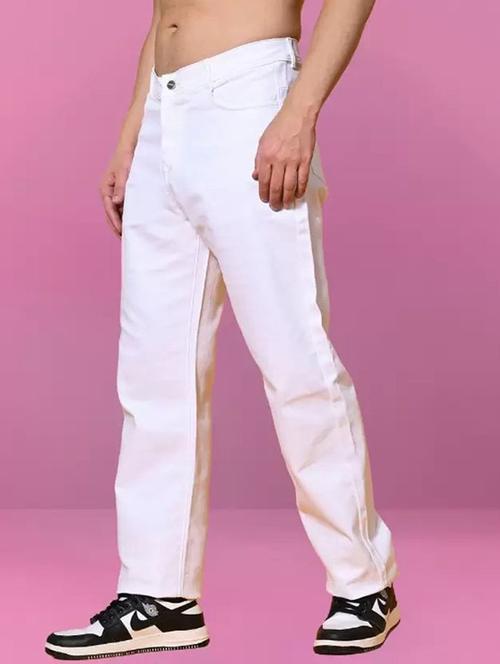 men plain mid rise straight fit jeans - 22241429 - Very Small Image - 1