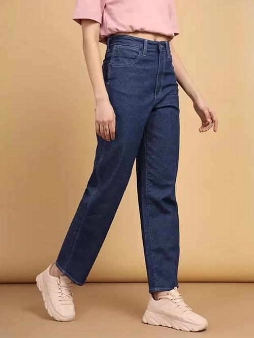 women solid high rise straight fit jeans - 22241702 - Very Small Image - 1