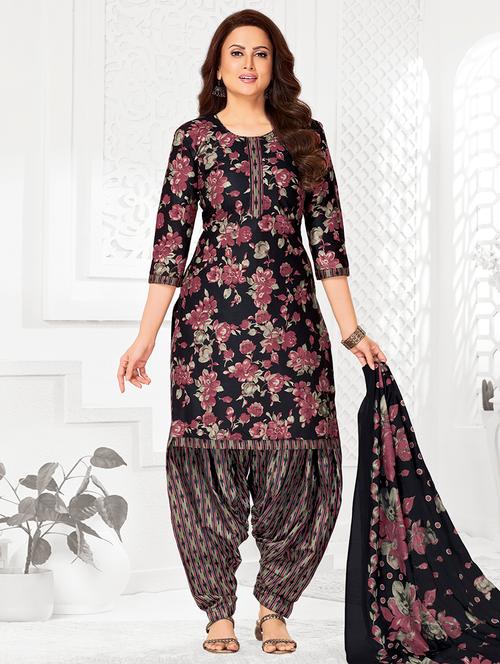 women floral three quarter sleeve kurta patiala with dupatta set - 22241974 - Very Small Image - 1