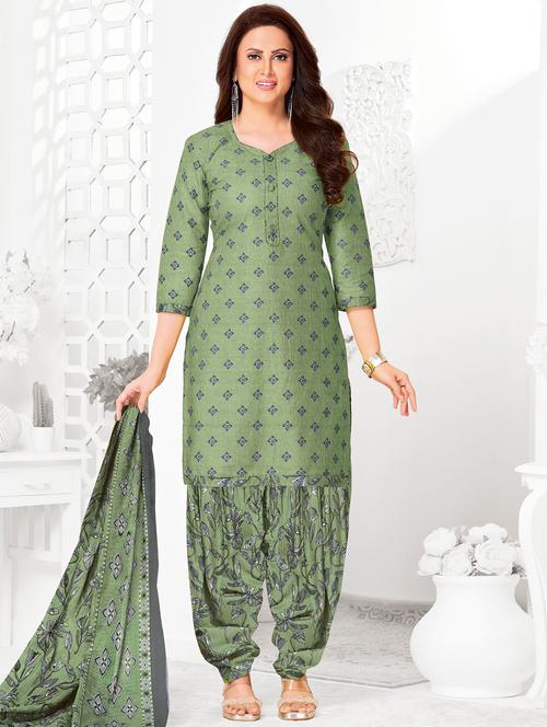 women printed three quarter sleeve kurta patiala with dupatta set - 22241998 - Very Small Image - 1