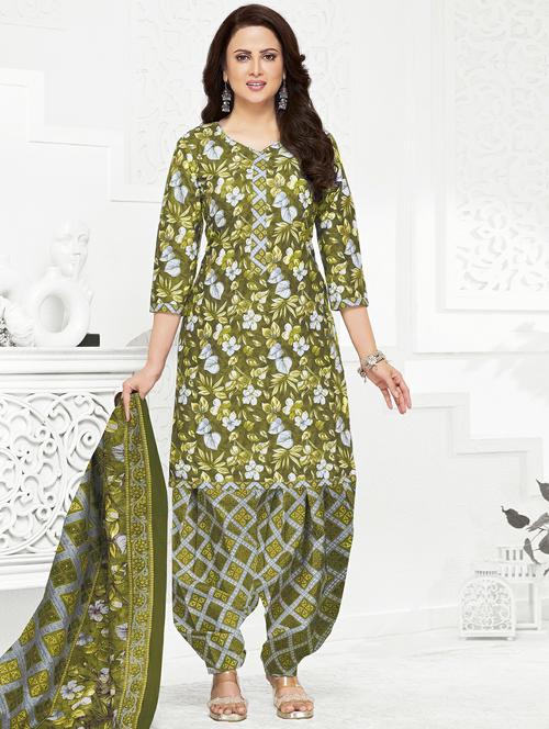 women floral three quarter sleeve kurta patiala with dupatta set - 22241999 - Very Small Image - 1