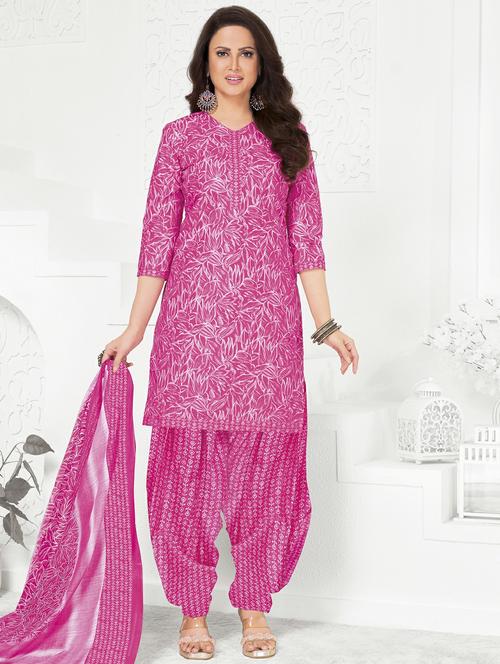 women printed three quarter sleeve kurta patiala with dupatta set - 22242000 - Very Small Image - 1