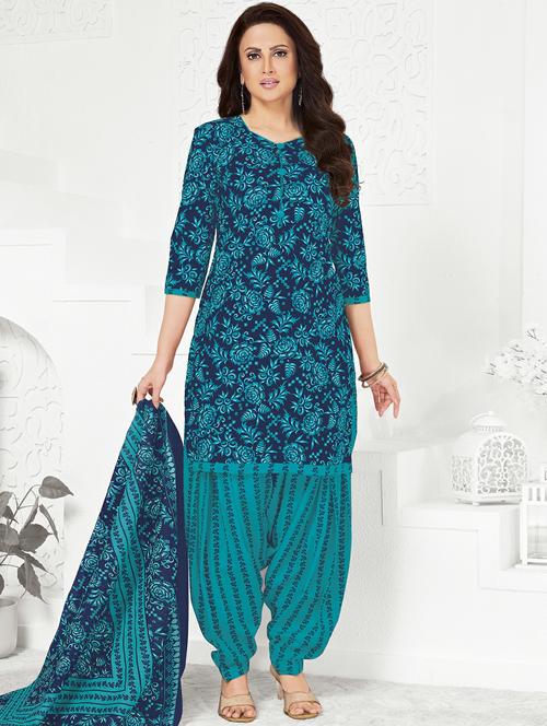 women floral three quarter sleeve kurta patiala with dupatta set - 22242001 - Very Small Image - 1