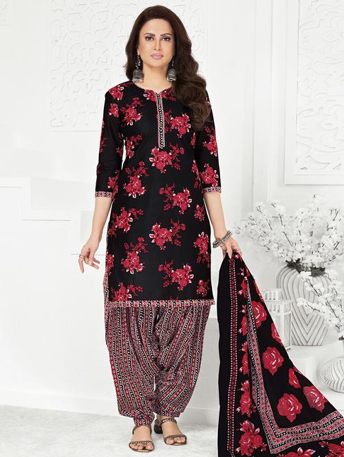 women floral three quarter sleeve kurta patiala with dupatta set - 22242005 - Very Small Image - 1
