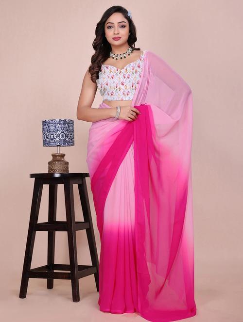 women printed casual wear saree with blouse - 22243495 - Very Small Image - 1