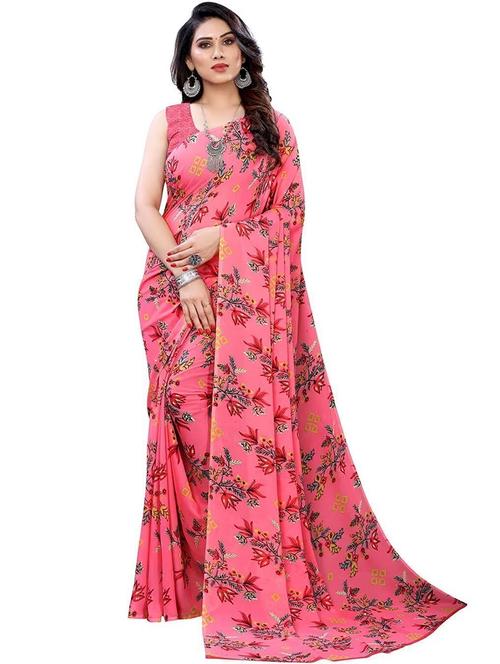 women floral printed saree with blouse - 22243496 - Very Small Image - 1