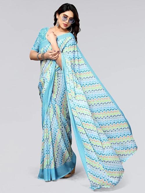 women printed casual wear saree with blouse - 22243506 - Very Small Image - 1