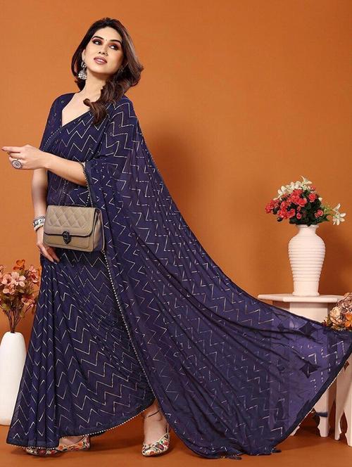 women printed casual wear saree with blouse - 22243517 - Very Small Image - 1