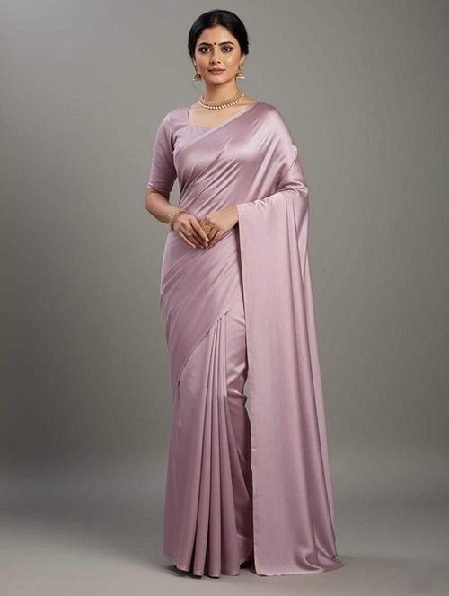 women solid plain saree with blouse - 22243619 - Very Small Image - 1