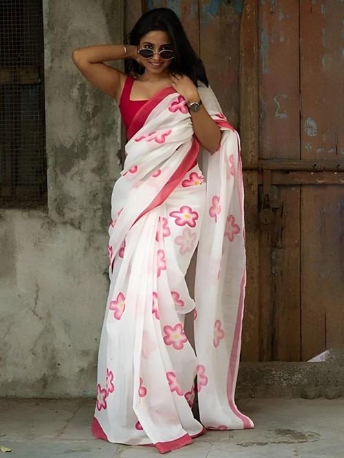women printed casual wear saree - 22243621 - Very Small Image - 1