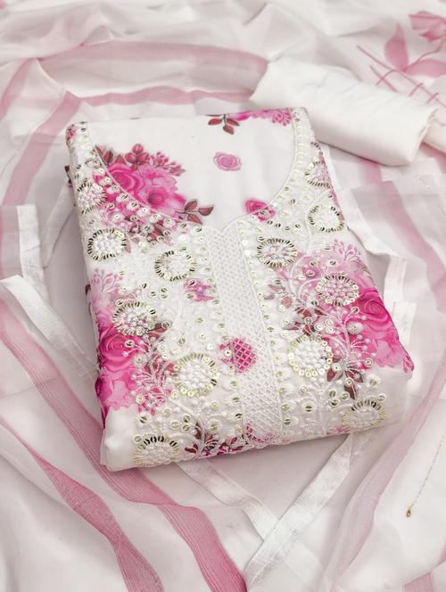 women floral embroidered unstitched suit set - 22244140 - Very Small Image - 1