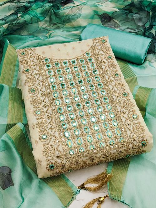 women self design embroidered unstitched suit set - 22244172 - Very Small Image - 1