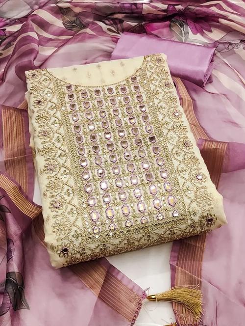 women self design embroidered unstitched suit set - 22244173 - Very Small Image - 1